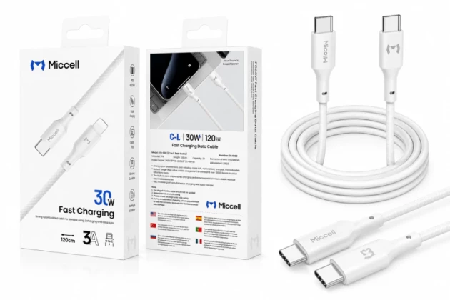 Cable TC-TC Miccell Blanc 60W